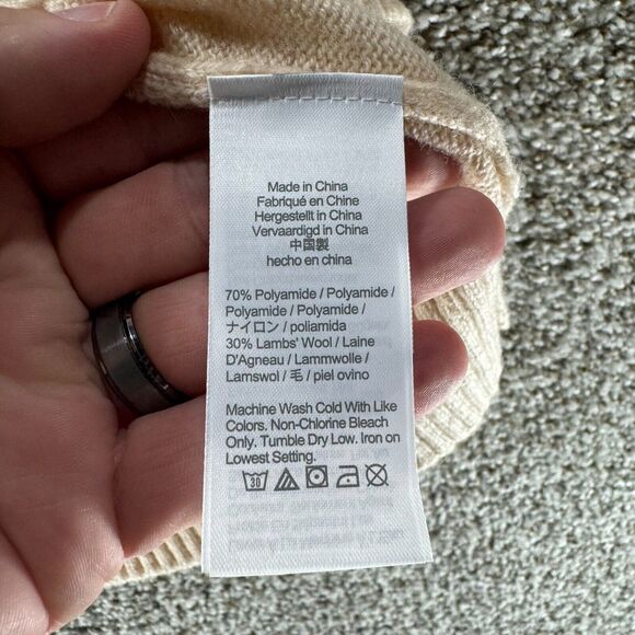 J Crew Sweater Mens Extra Large Beige Lambswool Pullover Knit Long Sleeve Adult - Picture 8 of 13